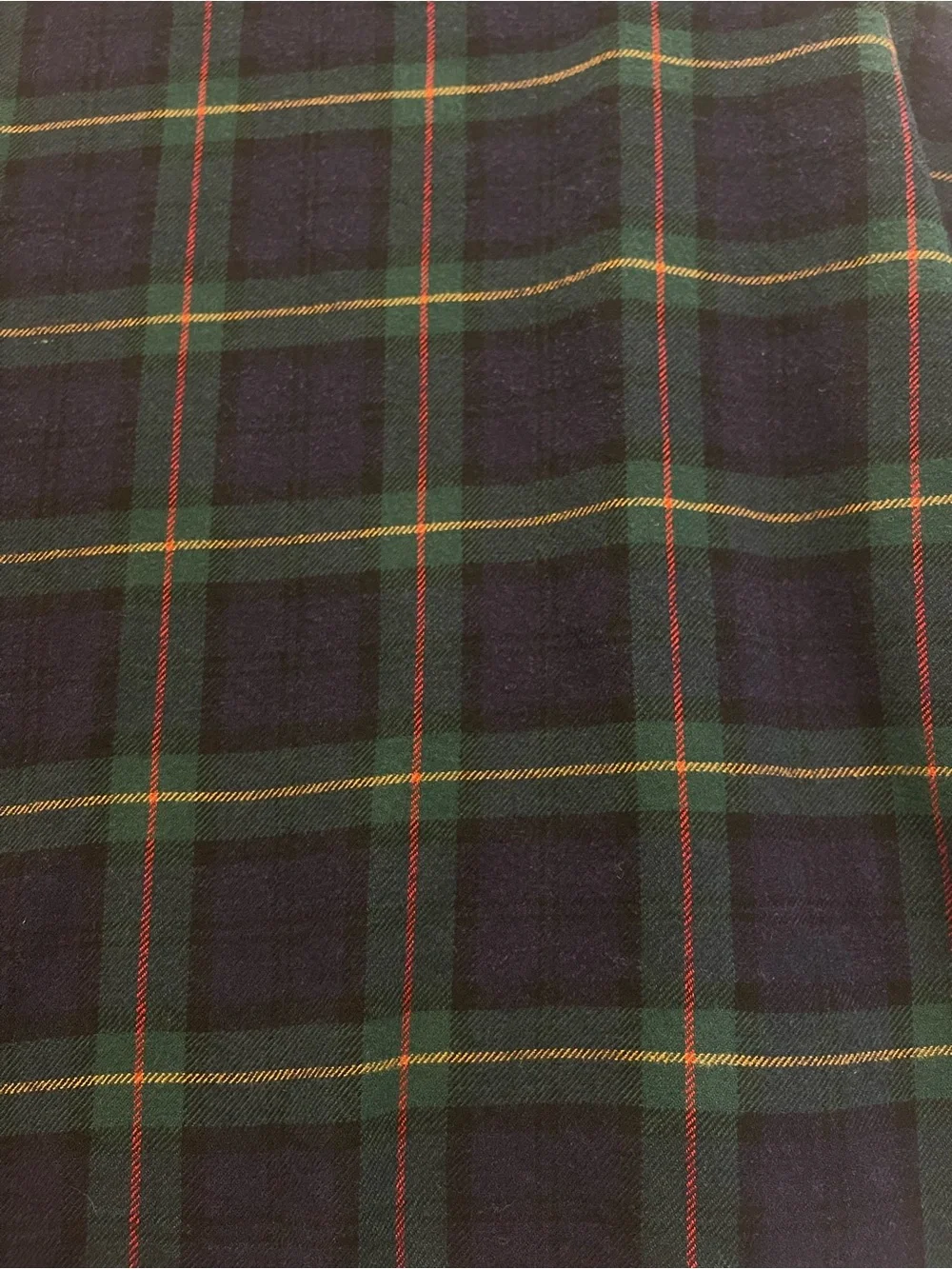 Vintage Y2K LizSport Wool Tartan Wrap Skirt Size 10 Green Plaid Fringe Buckle - Picture 12 of 12